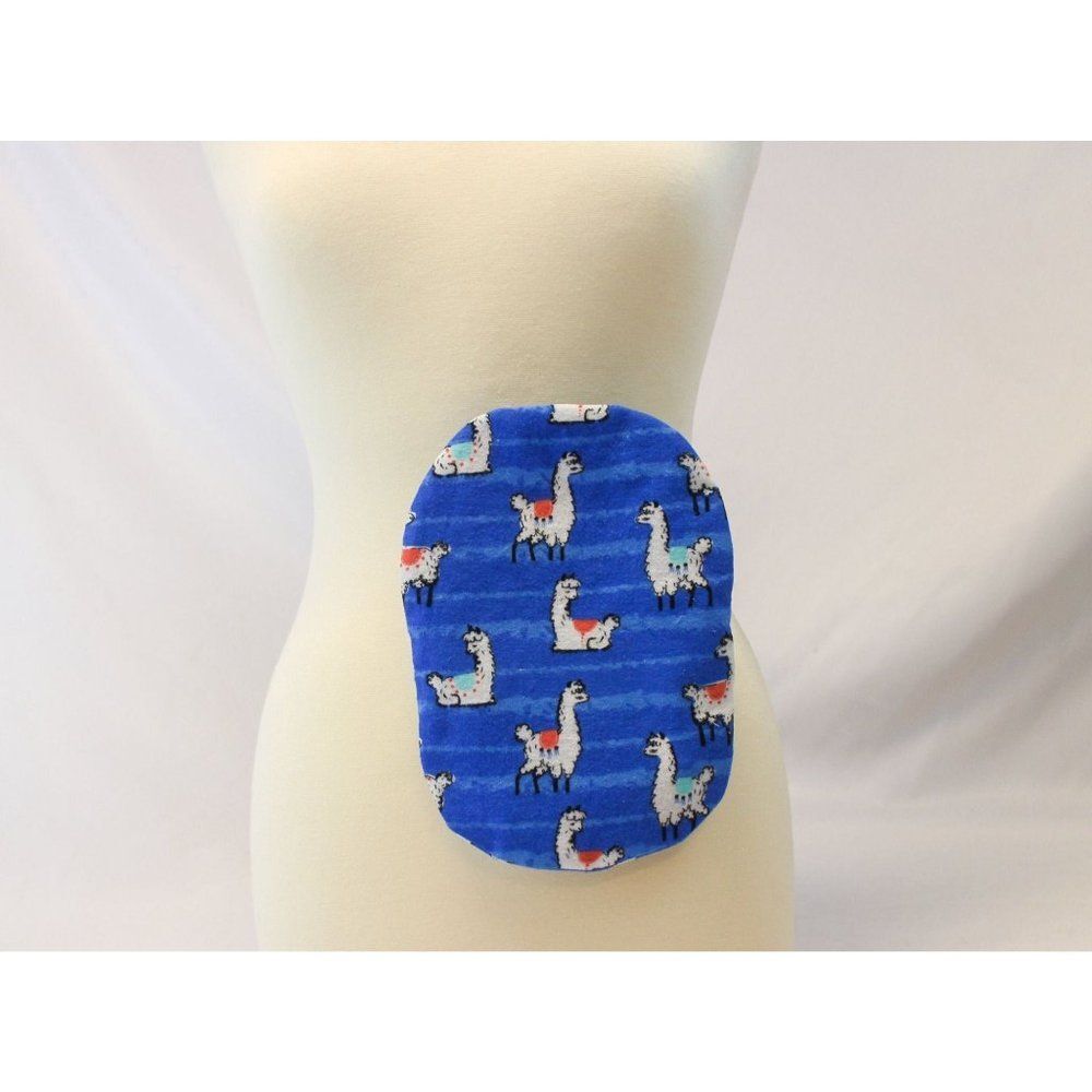 Drainable OR Closed 2 1/4" - 2 3/4" Flannel Llama Ostomy Bag Cover Stoma Colosto